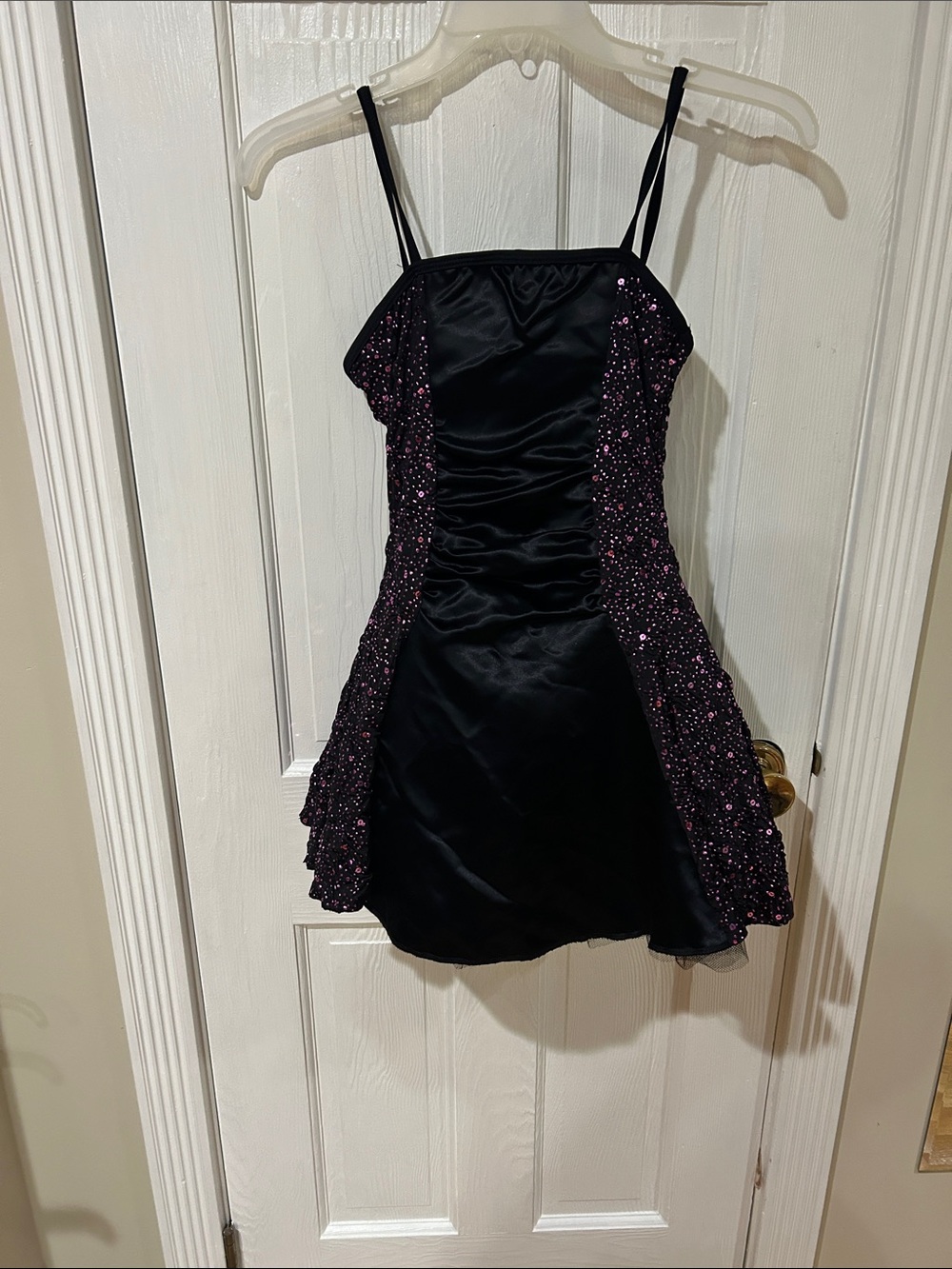 Black Dress with Purple Sequin Side Panels by